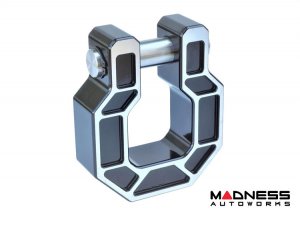 Jeep Wrangler JL Billet D-Rings - Royal Show Shackle - Aluminum - Black w/ Machined Face